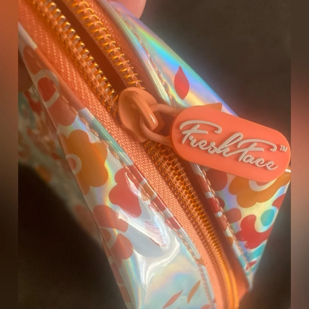 Fresh face flower print cosmetic bag